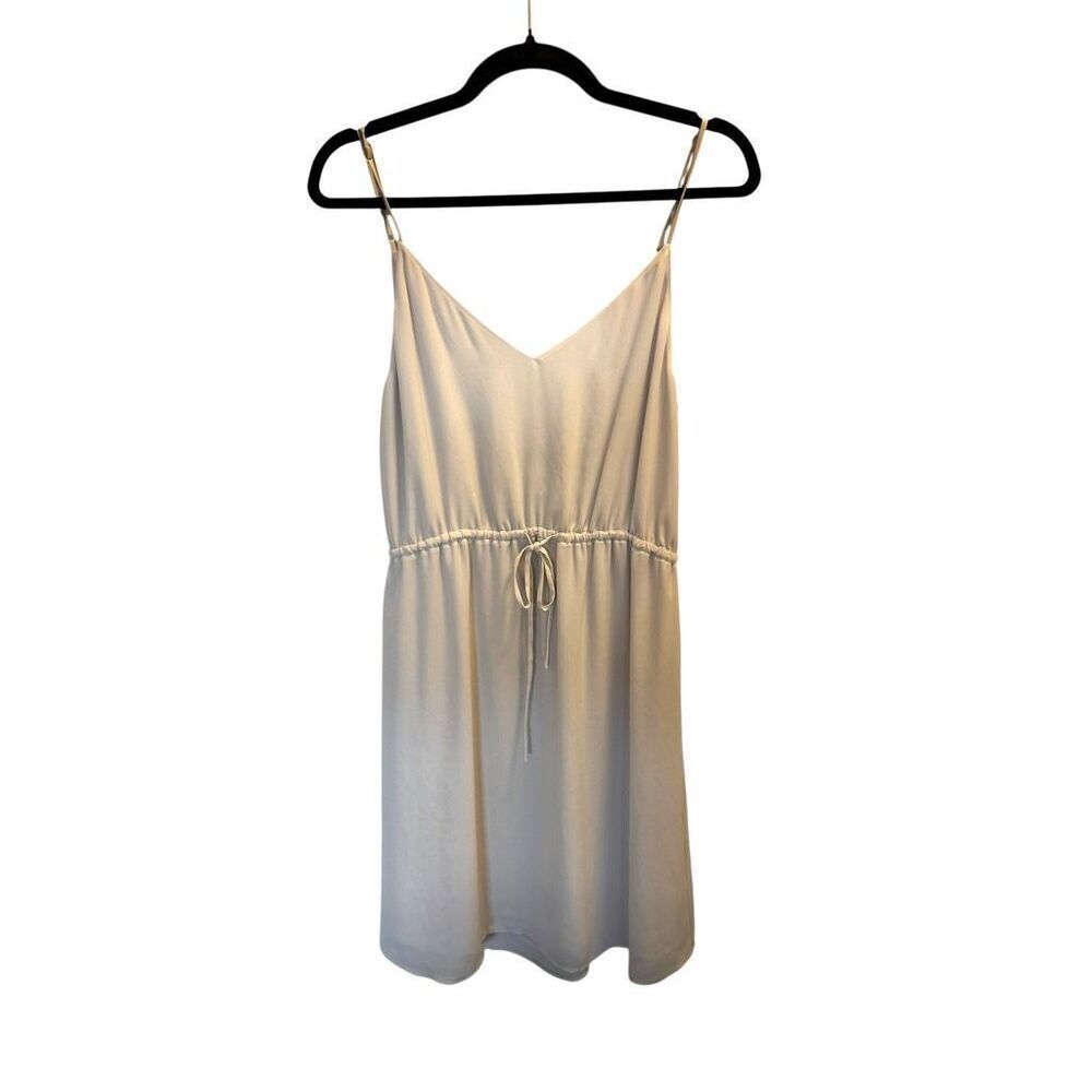 Babaton Aritzia cream beige tie waist dress size medium